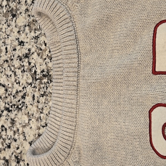 PACSUN X FORD HEATHERED GREY STRIPED CREW NECK SWEATER. SIZE LARGE. - Picture 8 of 9